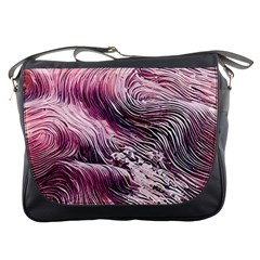 Abstract Pink Ocean Waves Messenger Bag by GardenOfOphir