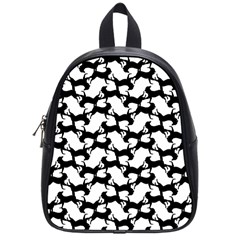 Playful Pups Black And White Pattern School Bag (small) by dflcprintsclothing