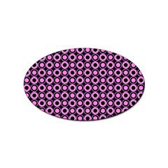 Pink Donuts Pink Filling On Black Sticker (oval) by Mazipoodles
