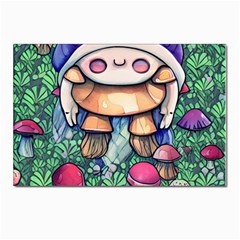 Foraging Natural Fairy Mushroom Craft Postcard 4 x 6  (pkg Of 10) by GardenOfOphir