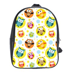Owl Bird Cartoon School Bag (large) by Jancukart