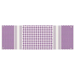 Square Purple Pattern Bead Purple Keffiyeh Purple Geometric Headdress Angle Violet Rectangle Banner And Sign 9  X 3  by Jancukart
