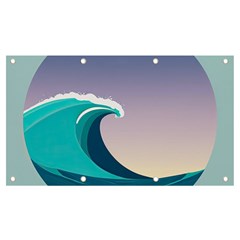 Tsunami Tidal Wave Wave Minimalist Ocean Sea 4 Banner And Sign 7  X 4  by Pakemis