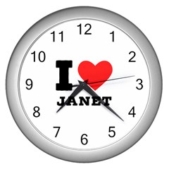 I Love Janet Wall Clock (silver) by ilovewhateva