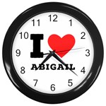 I love Abigail  Wall Clock (Black) Front