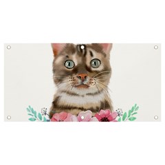 Watercolor Cat Banner And Sign 4  X 2  by SychEva