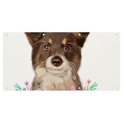 Watercolor Dog Banner And Sign 8  X 4  by SychEva