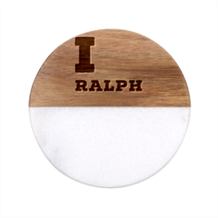 I Love Ralph Classic Marble Wood Coaster (round)  by ilovewhateva