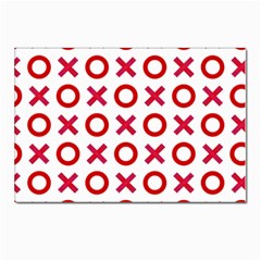 Pattern Xoxo Red White Love Postcard 4 x 6  (pkg Of 10) by Jancukart