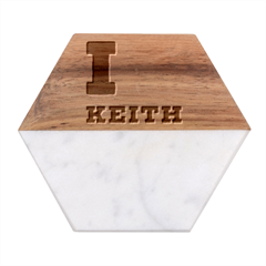 I Love Keith Marble Wood Coaster (hexagon)  by ilovewhateva