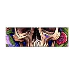 Retro Gothic Skull With Flowers - Cute And Creepy Sticker Bumper (100 Pack) by GardenOfOphir