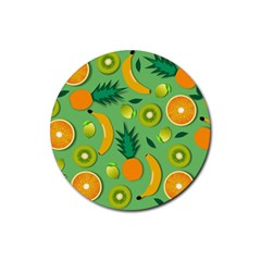 Fruit Tropical Pattern Design Art Rubber Coaster (round) by danenraven