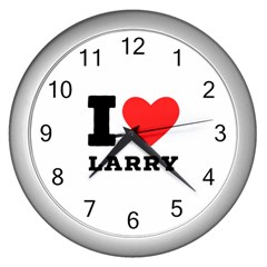I Love Larry Wall Clock (silver) by ilovewhateva