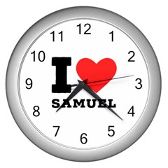 I Love Samuel Wall Clock (silver) by ilovewhateva