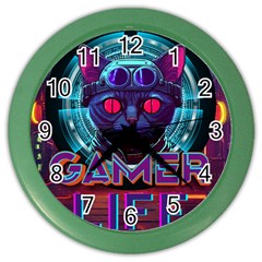 Gamer Life Color Wall Clock by minxprints