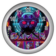 Gamer Life Wall Clock (silver) by minxprints