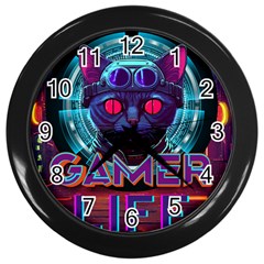 Gamer Life Wall Clock (black) by minxprints