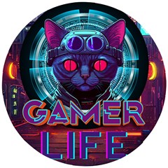 Gamer Life Wooden Puzzle Round by minxprints