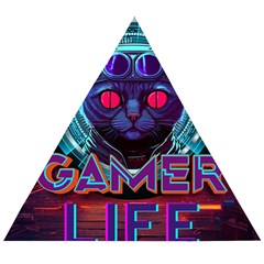 Gamer Life Wooden Puzzle Triangle by minxprints