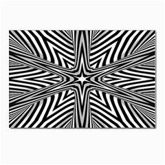 Fractal Star Mandala Black And White Postcard 4 x 6  (pkg Of 10) by Semog4