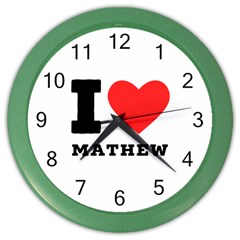 I Love Mathew Color Wall Clock by ilovewhateva