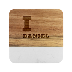 I Love Daniel Marble Wood Coaster (square) by ilovewhateva