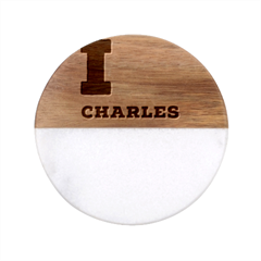 I Love Charles  Classic Marble Wood Coaster (round)  by ilovewhateva