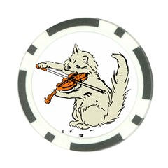Cat Playing The Violin Art Poker Chip Card Guard (10 Pack) by oldshool