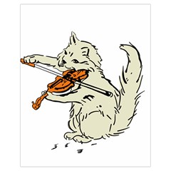 Cat Playing The Violin Art Drawstring Bag (small) by oldshool