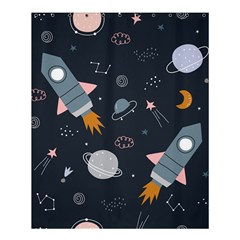 Space Background Illustration With Stars And Rocket Seamless Vector Pattern Shower Curtain 60  X 72  (medium)  by Salman4z