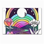 Rainbow Fun Cute Minimal Doodle Drawing Art Postcard 4 x 6  (Pkg of 10) Front