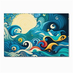 Waves Ocean Sea Abstract Whimsical Abstract Art 5 Postcard 4 x 6  (pkg Of 10) by Wegoenart