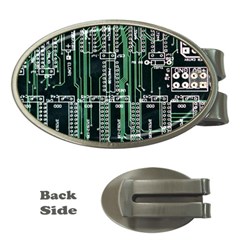 Printed Circuit Board Circuits Money Clips (oval)  by Celenk