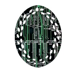 Printed Circuit Board Circuits Ornament (oval Filigree) by Celenk