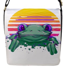 Frog Animal Sun Amphibian Figure Digital Art Flap Closure Messenger Bag (s) by Wegoenart