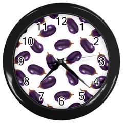 Eggplant Wall Clock (black) by SychEva