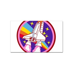 Badge Patch Pink Rainbow Rocket Sticker Rectangular (100 Pack) by Salman4z