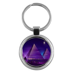 Egyptian-pyramids-night-landscape-cartoon Key Chain (round) by Salman4z