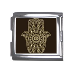 Hamsa-hand-drawn-symbol-with-flower-decorative-pattern Mega Link Italian Charm (18mm) by Salman4z