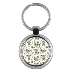 Seamless-pattern-with-cute-sloths Key Chain (round) by Salman4z