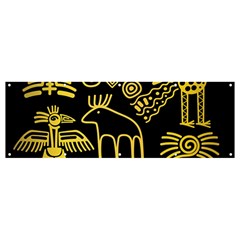 Golden-indian-traditional-signs-symbols Banner And Sign 12  X 4  by Salman4z