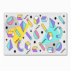 Tridimensional-pastel-shapes-background-memphis-style Postcard 4 x 6  (pkg Of 10) by Salman4z
