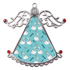 Elegant Swan Pattern Design Metal Angel With Crystal Ornament by pakminggu