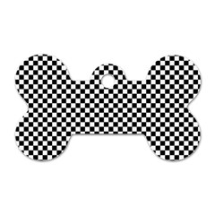 Black And White Checkerboard Background Board Checker Dog Tag Bone (one Side) by pakminggu