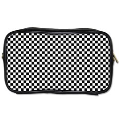 Black And White Checkerboard Background Board Checker Toiletries Bag (two Sides) by pakminggu