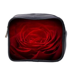 Rose Red Rose Red Flower Petals Waves Glow Mini Toiletries Bag (two Sides) by pakminggu