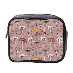 Mushrooms Autumn Fall Pattern Seamless Decorative Mini Toiletries Bag (two Sides) by pakminggu