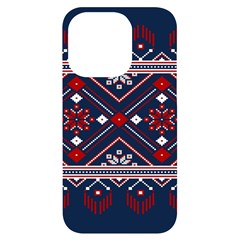 Ukrainian Folk Seamless Pattern Ornament Iphone 14 Pro Black Uv Print Case by pakminggu