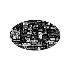 Music Pattern Black White Sticker Oval (10 Pack) by 99art