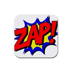 Zap Comic Book Fight Rubber Square Coaster (4 Pack) by 99art